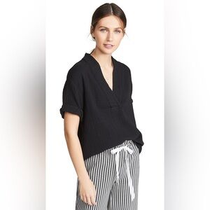 Xirena Chelsea Gauze Cotton Avery Top Black Size Small